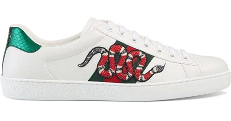 gucci snake embroidered shoe men|gucci snake high top sneakers.